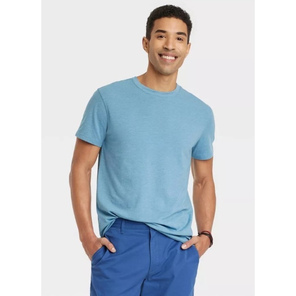 Goodfellow & Co Mens Everyday Wear Standard Fit Crew‎ Neck T Shirt Blue XXL